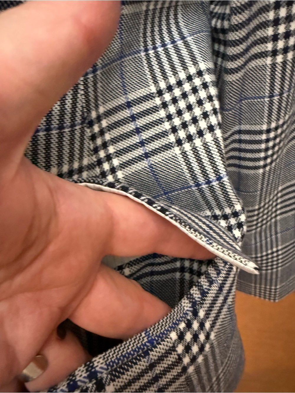 Talbots Gray Plaid Double-Breasted Blazer - Picture 7 of 15